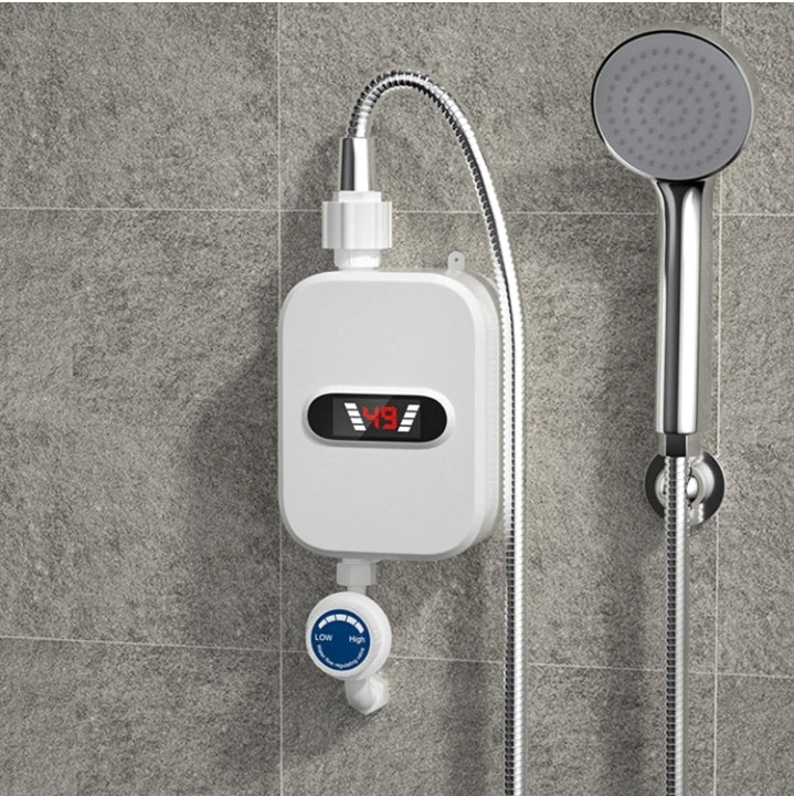 Riscaldatore Elettrico Per Doccia, Riscaldatore Acqua Istantaneo Elettrico 3500KW, Rubinetto Scaldabagno Elettrico Istantaneo Portatile Con Soffione Doccia E Tubi Display Digitale LED Per Doccia