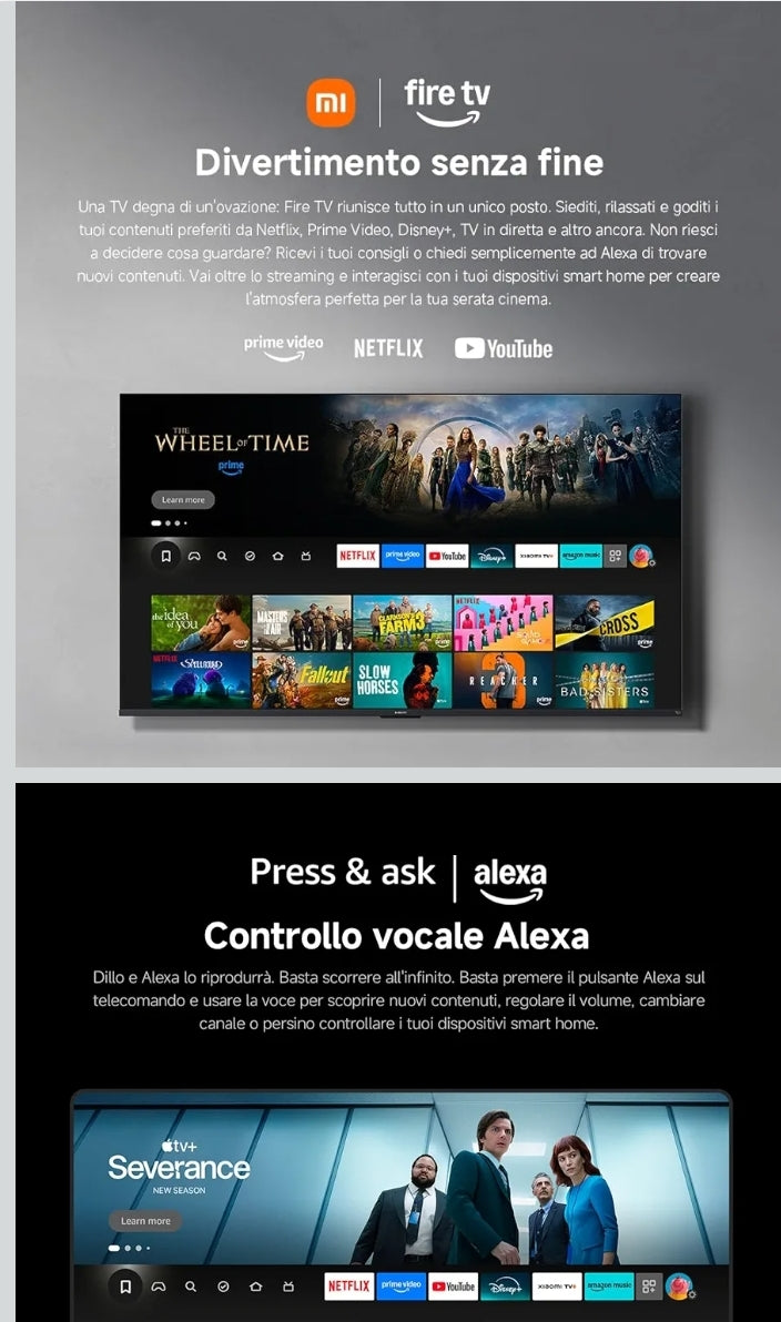 XIAOMI TV F 32, 32 pollici (81 cm), HD, Smart TV, Fire TV,Triple Tuner DVB-C/S/S2/T/T2, Dolby Audio, DTS Virtual:X, DTS-HD, Controllo Vocale Alexa, Compatibile con Apple AirPlay