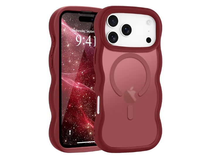 Cover Magnetica per iPhone 17 Pro Max Custodia Compatibile con Magsafe Cornice Ondulata Forma Custodia Traslucida Opaca Cover Protettiva Antiurto Case per iPhone 17 Pro Max Chiaretto